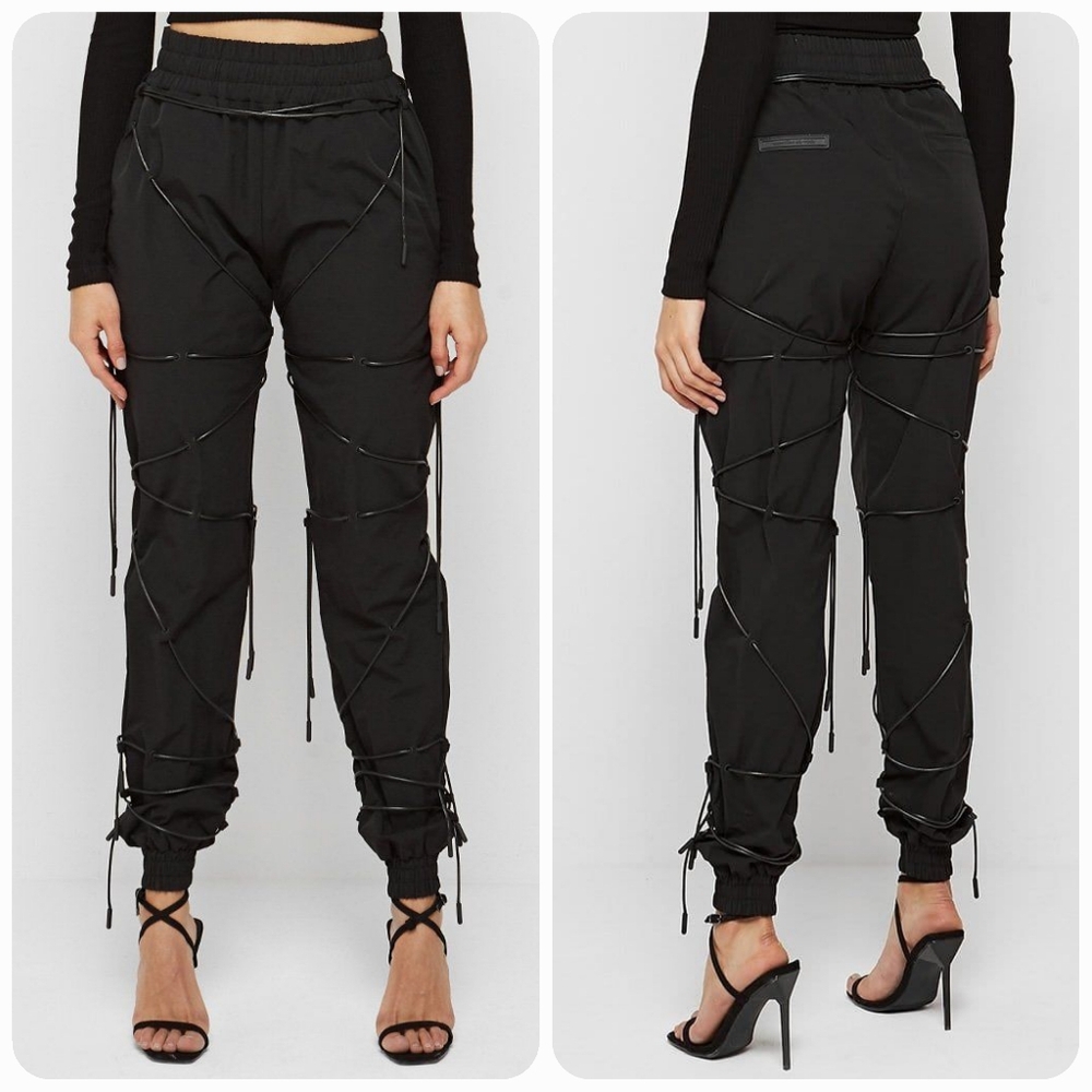 Manière de Voir Cable Wrap Cargo Pants Size 6 US (Black)